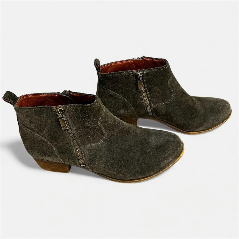 Lucky Brand Suede Ankle Bootie Women’s Size 7.5 Green Betwixt